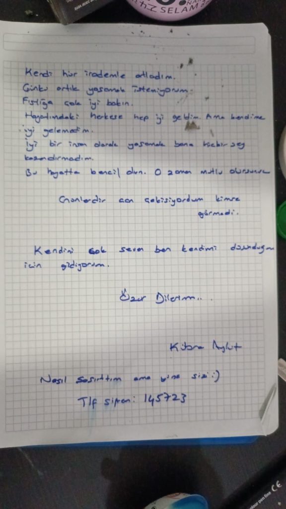 Kübra Aykut'un Ardında Bıraktığı Veda Mektubu Kübra Aykut veda mektubu